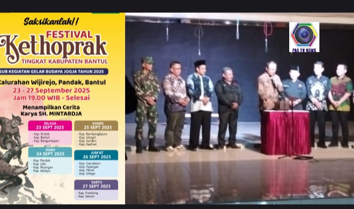 Agus Budhiraharja Sekda Bantul Opening Festival Ketoprak Tingkat Kabupaten Bantul 2025