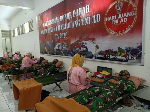 Donor  Darah Kodam IV/ Diponegoro Wujud Kepedulian dan Kesetiakawanan Sosial