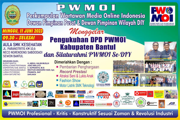 PERSATUAN WARTAWAN MEDIA ONLINE  INONESIA DPD  BANTUL  DI KUKUHKAN  11 JUNI 2023