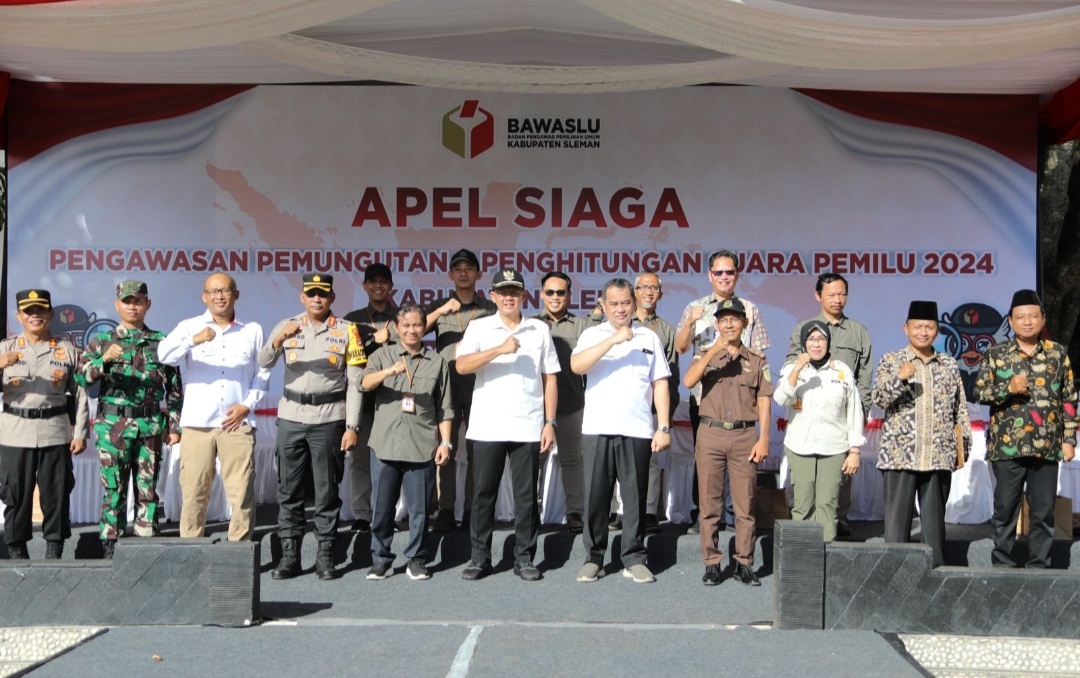 3.700 PENGAWAS PEMILU SLEMAN APEL SIAGA PENGAWASAN PEMUNGUTAN SUARA