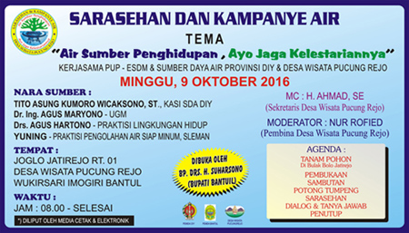 Sarasehan dan Kampanye Air Pucung Rejo Wukirsari Imogiri Bantul Di Gelar 9 Oktober 2016