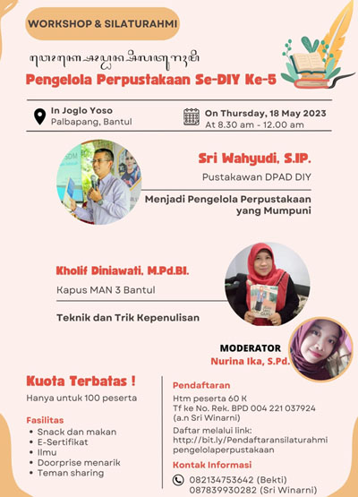Workshop dan Silaturahmi Pengelola Perpustakaan se DIY 