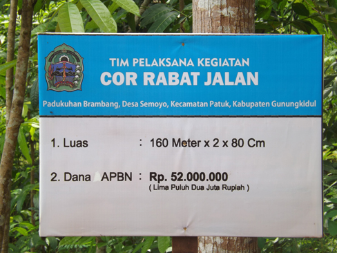 Papan nama proyek tidak jelas  BPD  Sesuai UU No.6 Tahun 2014 Tentang Desa,  Melakukan Kontrol Pengawasan 