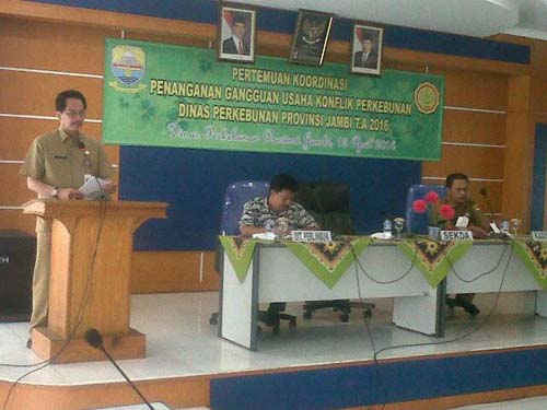  Sekda Provinsi Jambi Buka Rakor Gangguan Usaha Dan Konflik Lahan Perkebunan.