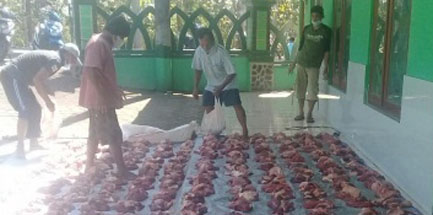 Meski Masa Pandemi Sohibul Qurban Masjid  Baiturrohman Trukan Nglegi Patuk Antusias