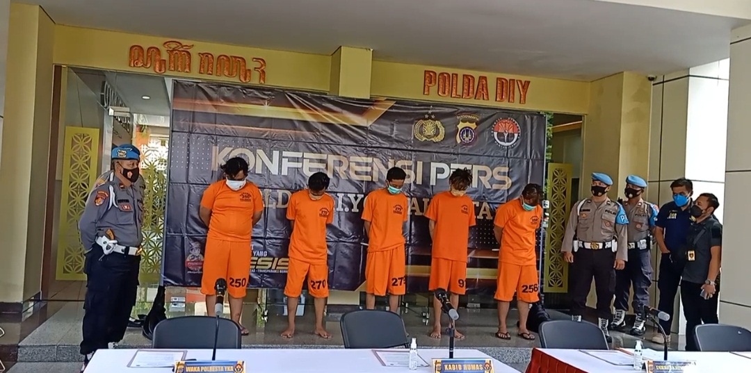 Aksi klitih Telan Korban  Bocah Pelajar Meregang Nyawa Para Pelaku Masuk Sel Polda DIY 