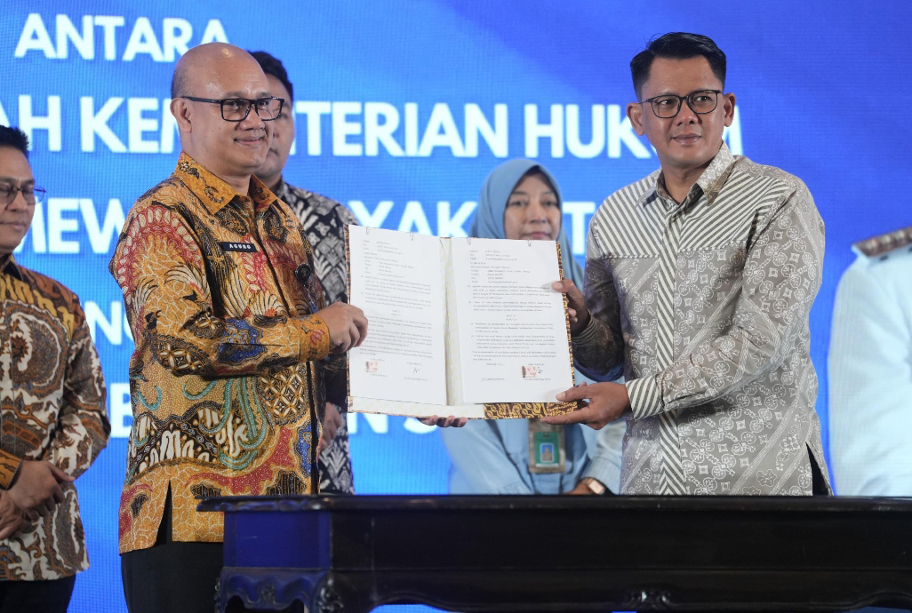 Pemkab Sleman  Tandatangani Kerjasama Penguatan Layanan Hukum dan Perlindungan Hak Kekayaan Intelektual dengan Kanwil Kemenkum DIY