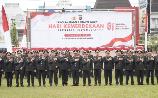  HUT ke- 81 Kemerdekaan RI Polda DIY Wakapolda Pimpin Upacara 